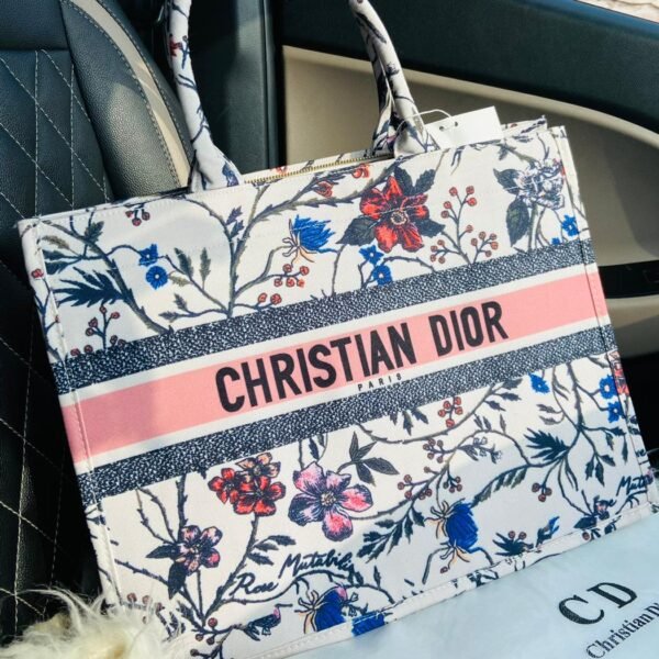 Christian Dior Canvas Leather Book Tote